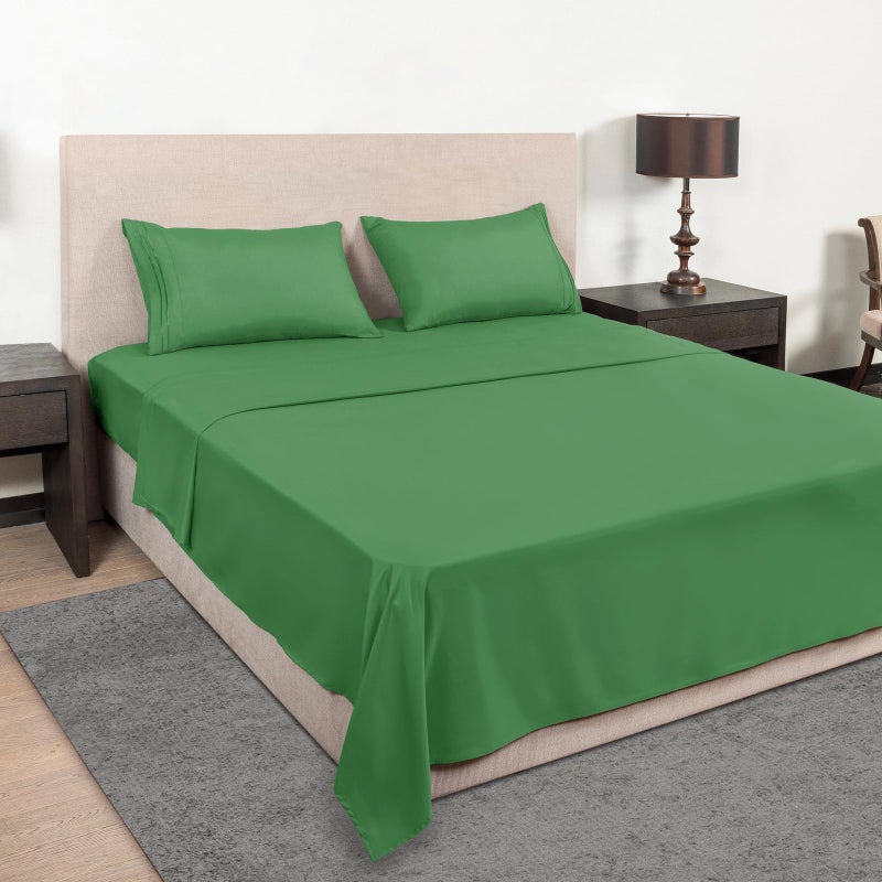 Mejoroom California King Size Sheet Set - Soft Microfiber Bed Sheets,Deep Pocket Fitted Sheet, Breathable, Wrinkle & Fade Resistant - 4 Piece (California King, Calla Green) - Image 2
